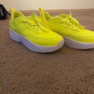 Neon highlighter yellow sneakers